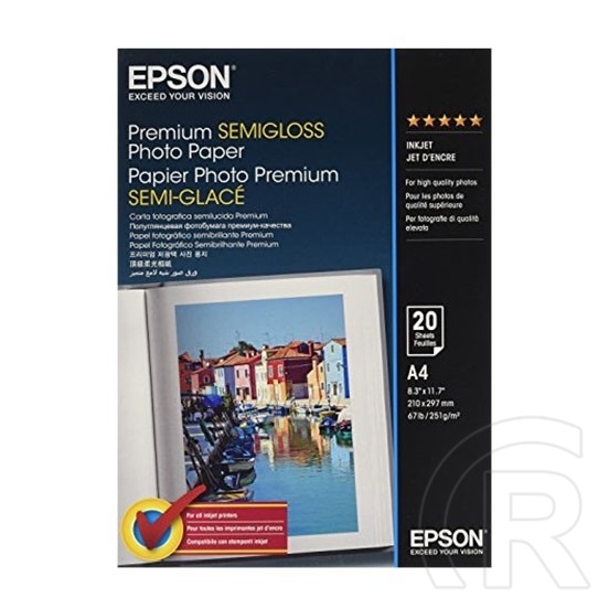 Epson Semigloss Photo Paper fotópapír A4 (251g, 20 lap)