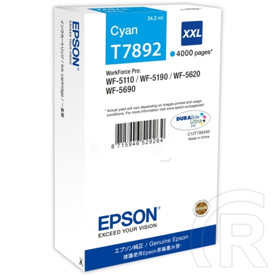 Epson patron T7892 XXL (ciánkék)