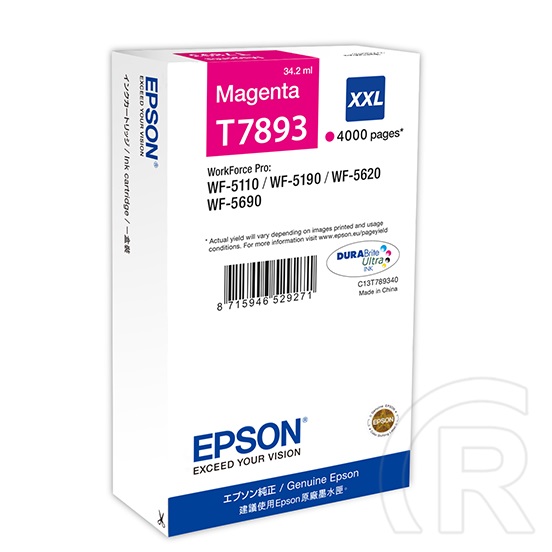 Epson patron T7893 XXL (bíborvörös)