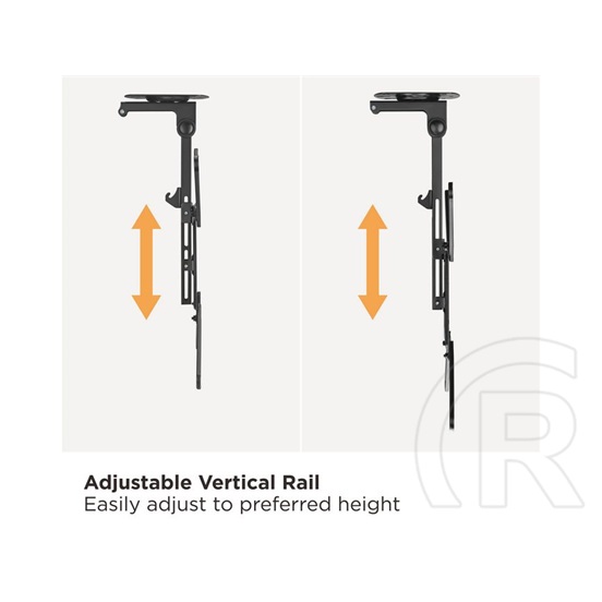 Equip mennyezeti konzol (23"-55", dönthető, Max.: 20 kg, VESA 400, fekete)
