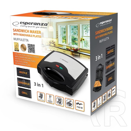 Esperanza EKT005 Muffuletta 3in1 szendvicssütő