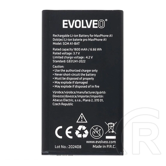 Evolveo akku 1800mah li-ion (mobiltelefonhoz kompatibilis)
