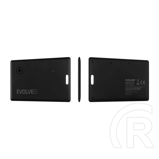 Evolveo trackcard bluetooth nyomkövető (kulcstartóra, táskára, valós idejű nyomkövetés, ios kompatibilis) fekete