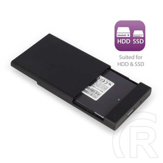 Ewent EW7040 screwless külső ház (2,5", SATA, USB 3.0, fekete)