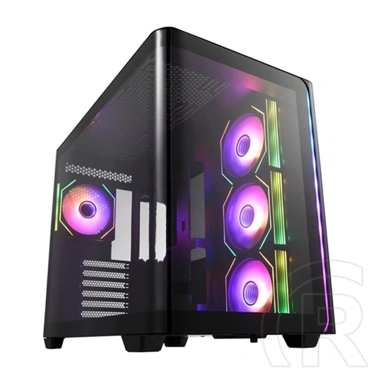FSP M580-BA (midi torony, ablakos, ATX, fekete)