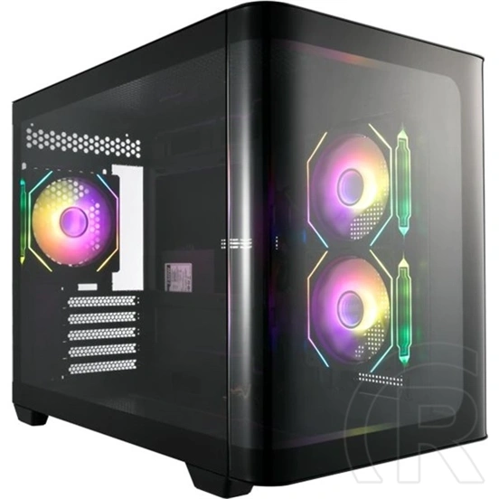 FSP S380 (midi torony, ATX, ablakos, fekete)