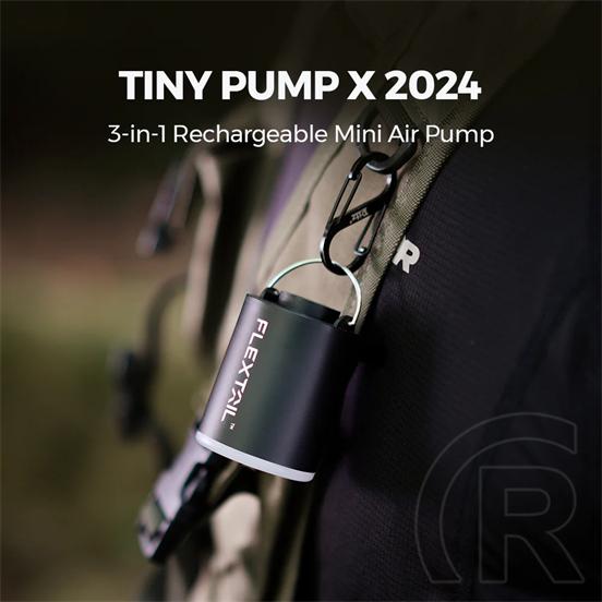 Flextail Tiny Pump X Kompakt 3 az 1-ben tölhető kempingpumpa (800 mAh, 180 l/perc, fekete)