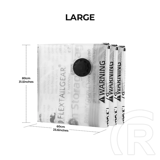 Flextail vákuumzsák szett (4 db, 60 × 80 cm-es újrahasználható tárolózsák, L méret)