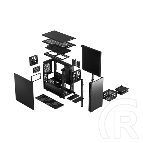 Fractal Design Define 7 Mini Black Solid ház (mATX, fekete)