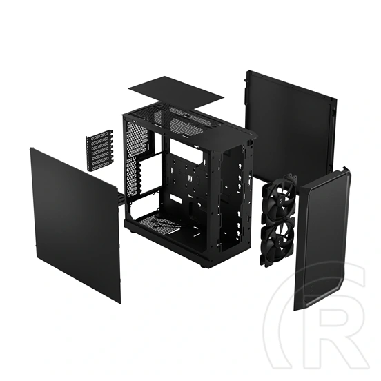Fractal Design Focus 2 Black Solid ház (ATX, fekete)
