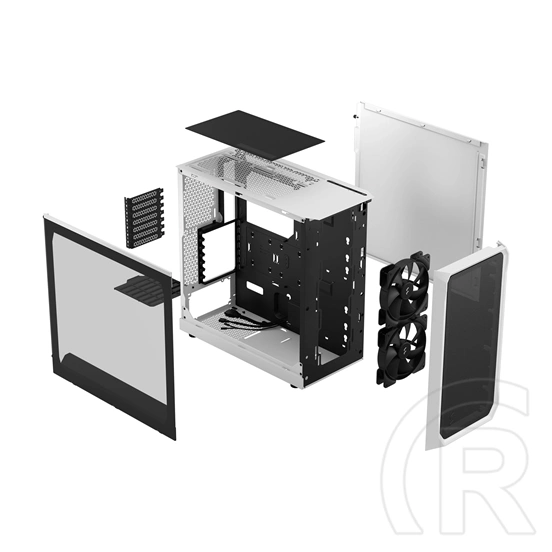 Fractal Design Focus 2 RGB White TG Clear Tint ház (ATX, ablakos, fehér)