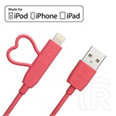 GGMM USB - mikro-USB + Lightning USB kábel (rózsaszín)