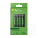 GP recyko akkutöltő (led jelzés, időzítő, 4xaa/aaa elem kompatibilis + 4db 2700mah aaa elem) fekete