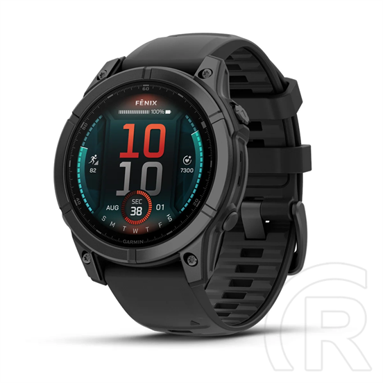 Garmin Fenix E Slate grey steel with Black silicone band