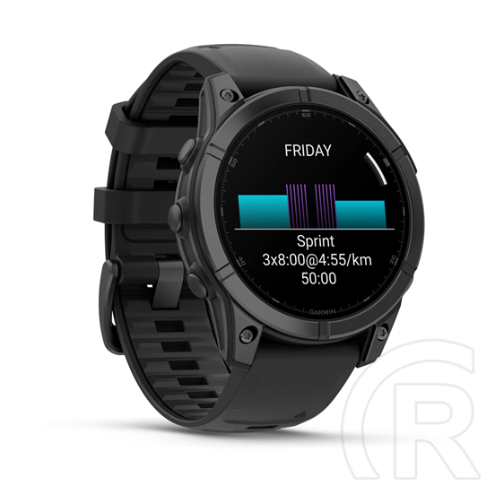 Garmin Fenix E Slate grey steel with Black silicone band