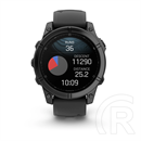 Garmin Fenix E Slate grey steel with Black silicone band
