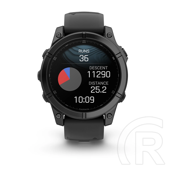 Garmin Fenix E Slate grey steel with Black silicone band