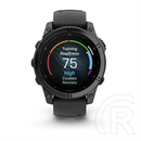 Garmin Fenix E Slate grey steel with Black silicone band