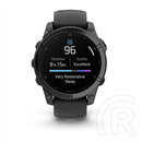Garmin Fenix E Slate grey steel with Black silicone band