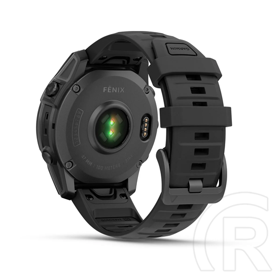 Garmin Fenix E Slate grey steel with Black silicone band