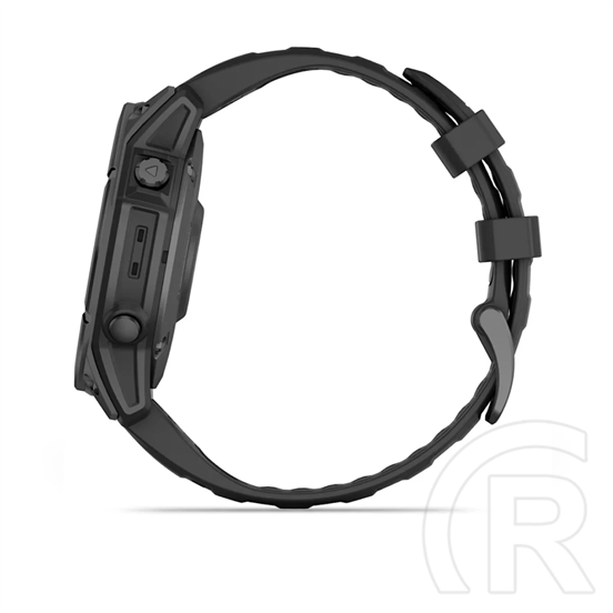 Garmin Fenix E Slate grey steel with Black silicone band