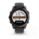 Garmin Fenix E Slate grey steel with Black silicone band