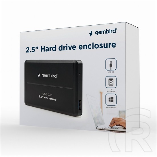 Gembird EE2-U3S-2 külső ház (2,5", SATA, USB 3.0, fekete)