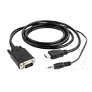 Gembird HDMI-VGA és audio kábeladapter, egy port, 1,8 m, fekete