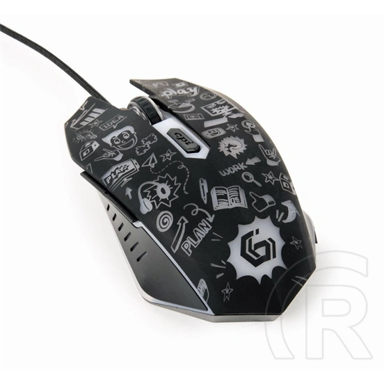Gembird MUS-6B-GRAFIX-01 optical mouse (fekete)