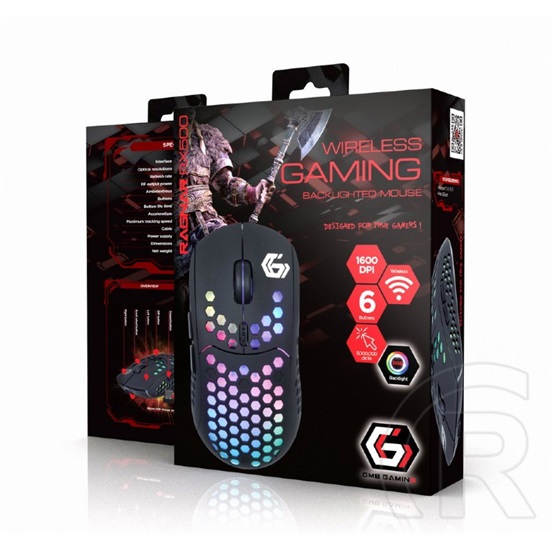 Gembird MUSG-RAGNAR-WRX500 Wireless Gaming Mouse (fekete)
