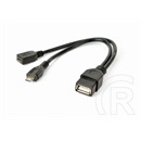 Gembird USB 2.0 OTG adapter (A aljzat / micro-B aljzat - micro-B dugó, 15 cm)