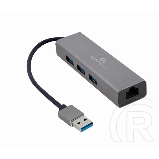 Gembird USB Type-A Gigabit LAN adapter + HUB