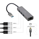 Gembird USB Type-A Gigabit LAN adapter + HUB