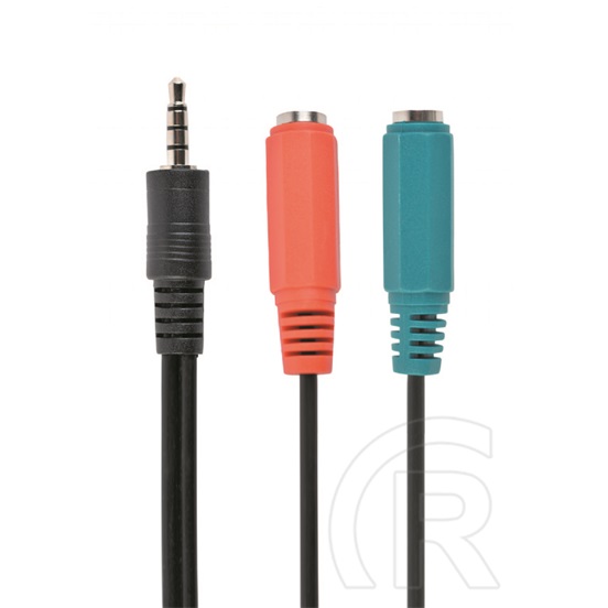 Gembird audio kábel 3,5 mm 4 pólusú sztereó dugó (M) - 2x(F)