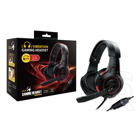 Genius HS-G600V gaming fejhallgató (40 mm, 3,5 mm jack, mikrofon, 1,8 m kábel, 115 dB érzékenység, fekete)