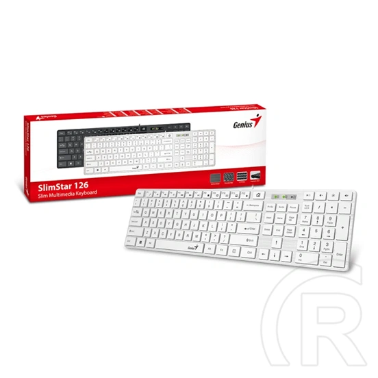 Genius SlimStar 126 Billentyűzet (HU, USB, fehér)