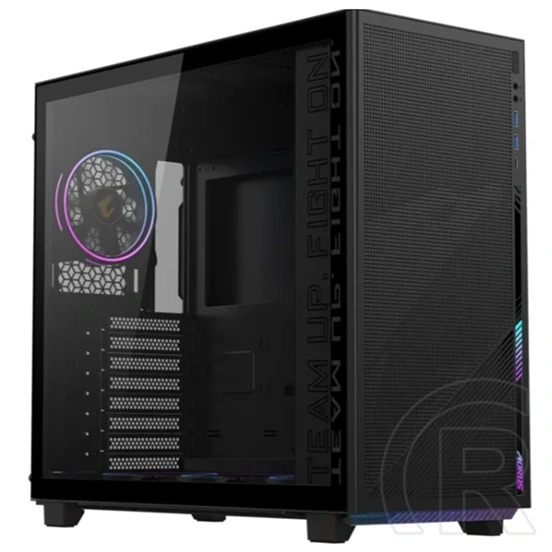 Gigabyte AC400G (midi torony, ATX, üvegfalú, tápegység nélkül, fekete)