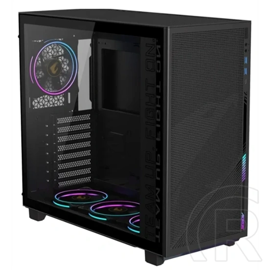 Gigabyte AC400G (midi torony, ATX, üvegfalú, tápegység nélkül, fekete)