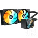 Gigabyte GME 240 CPU vízhűtés (240 mm radiátor, 2x120 mm ARGB ventilátor 500-2200 RPM, pumpa 4500 RPM, fekete)