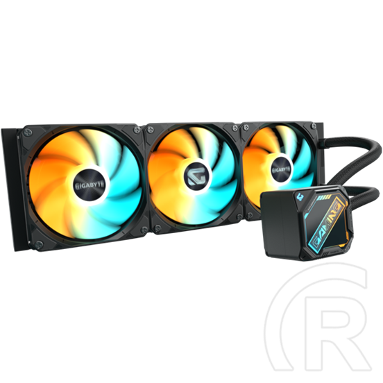 Gigabyte GME 360 vízhűtés (360 mm, 3x120 mm ARGB ventilátor, pumpa 4500 RPM, Intel 1851/1700/115X/1200, AMD AM5/AM4, fek