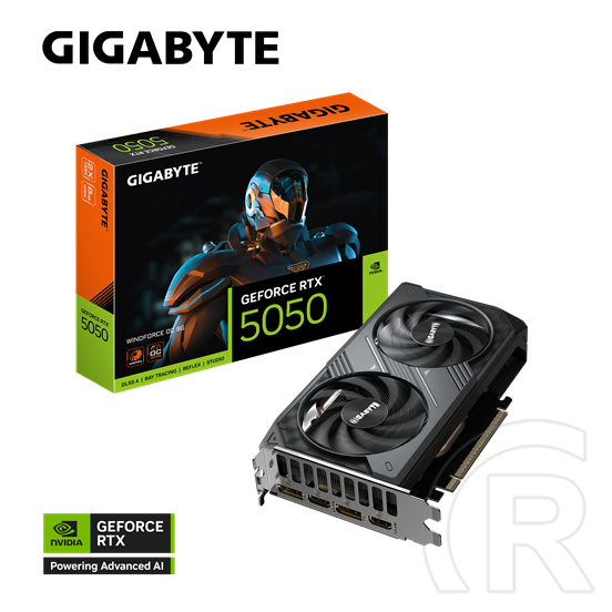 Gigabyte GeForce RTX 5050 Windforce OC VGA (PCIe 5.0, 8 GB GDDR6, 128 bit, 3xDP+HDMI)