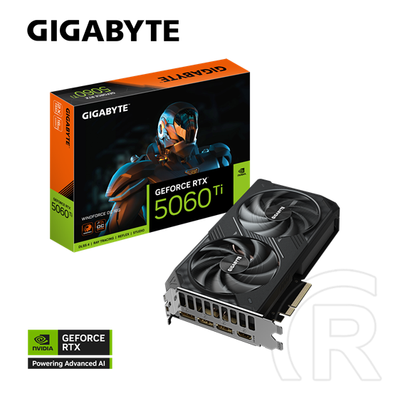 Gigabyte GeForce RTX 5060 Ti Windforce OC VGA (PCIe 5.0, 16 GB GDDR7, 128 bit, 3xDP+HDMI)