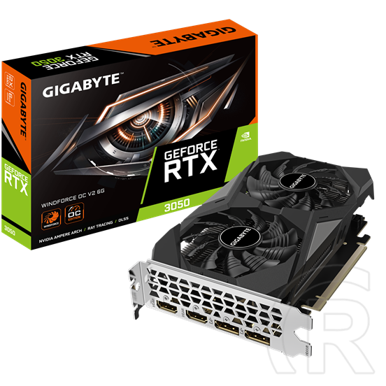 Gigabyte RTX 3050 WINDFORCE OC V2 VGA (PCIe 4.0, 6 GB GDDR6, 96 bit, 2xDP+2xHDMI)