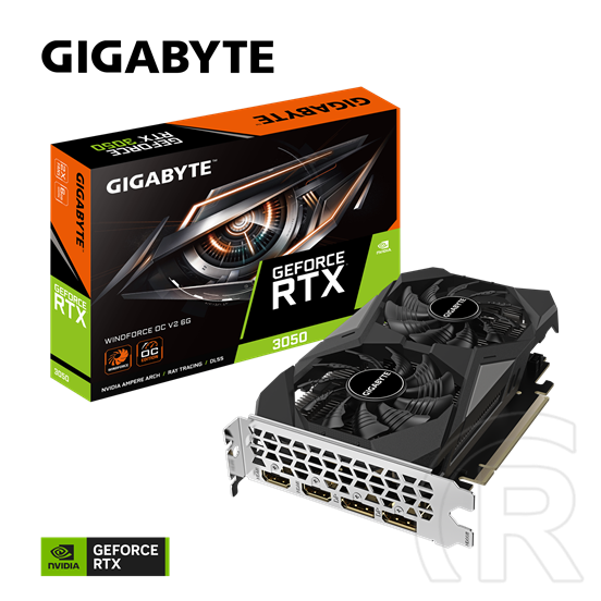 Gigabyte RTX 3050 WINDFORCE OC V2 VGA (PCIe 4.0, 6 GB GDDR6, 96 bit, 2xDP+2xHDMI)