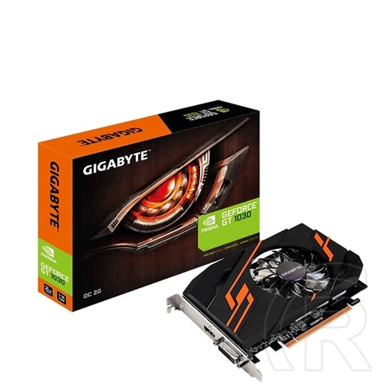Gigabyte GeForce GT 1030 OC 2 GB VGA (PCIe 3.0, 2 GB DDR5, 64 bit, HDMI+DVI, aktív hűtő)