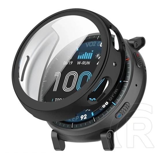 Gigapack Amazfit Active Max műanyag keret (bumper, ütésállóság + kijelzővédő üveg) fekete