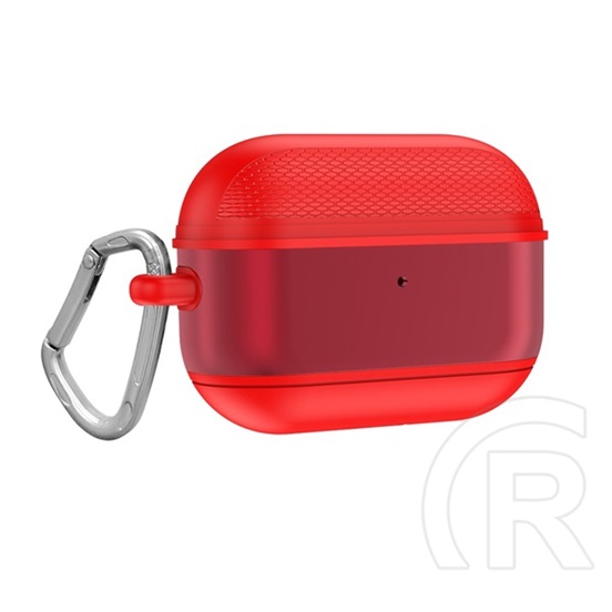 Gigapack Apple AirPods Pro szilikon tok (közepesen ütésálló + karabíner, piros)