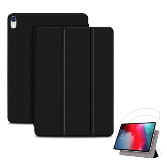 Gigapack Apple IPAD Pro 11 (2018) tok álló (aktív Flip, mágneses rögzítés, TRIFOLD asztali tartó funkció) fekete