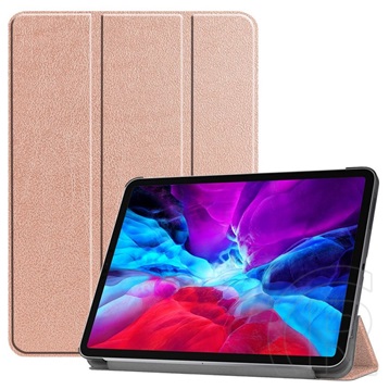 Gigapack Apple IPAD Pro 12.9 (2020) tok álló (aktív Flip, oldalra nyíló, TRIFOLD asztali tartó funkció) rozéarany