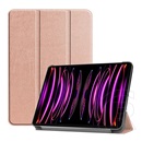 Gigapack Apple Ipad Air 13 (2024) tok álló, bőr hatású (aktív flip, oldalra nyíló, trifold, asztali tartó) rozéarany